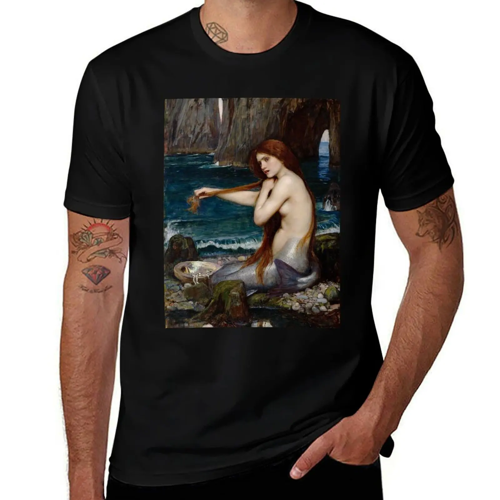 

A Mermaid - John William Waterhouse T-Shirt t shirt man plain t shirts with prints T-Shirt