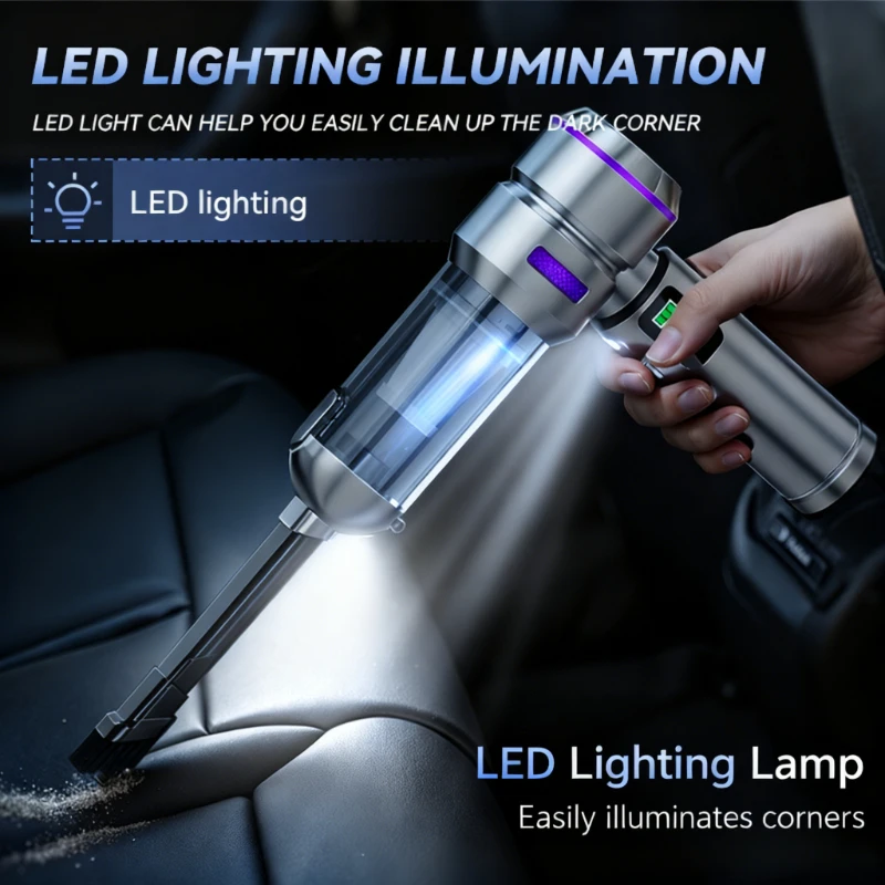 Car Vacuum LEDlamp Cleaner Powerful Mini 98000PA Cordless Portable Vacuum Cleaner for Home Appliance Handheld Blower Car Cleaner