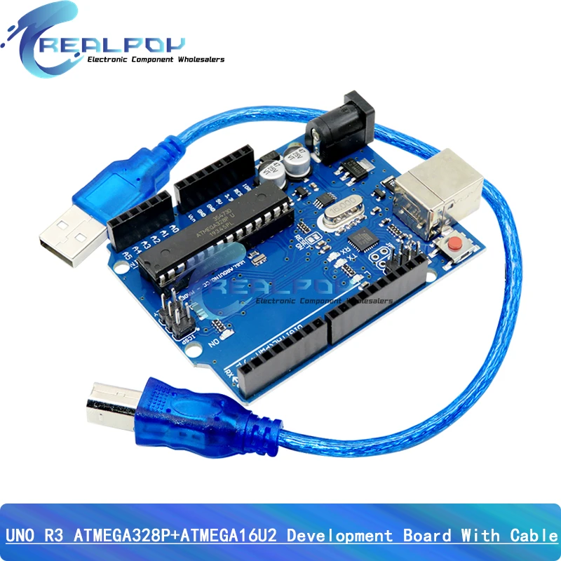 UNO R3 kotak resmi ATMEGA16U2 / UNO + WiFi R3 ATMEGA328P Chip CH340G untuk Arduino UNO R3 Development Board WeMos ESP8266