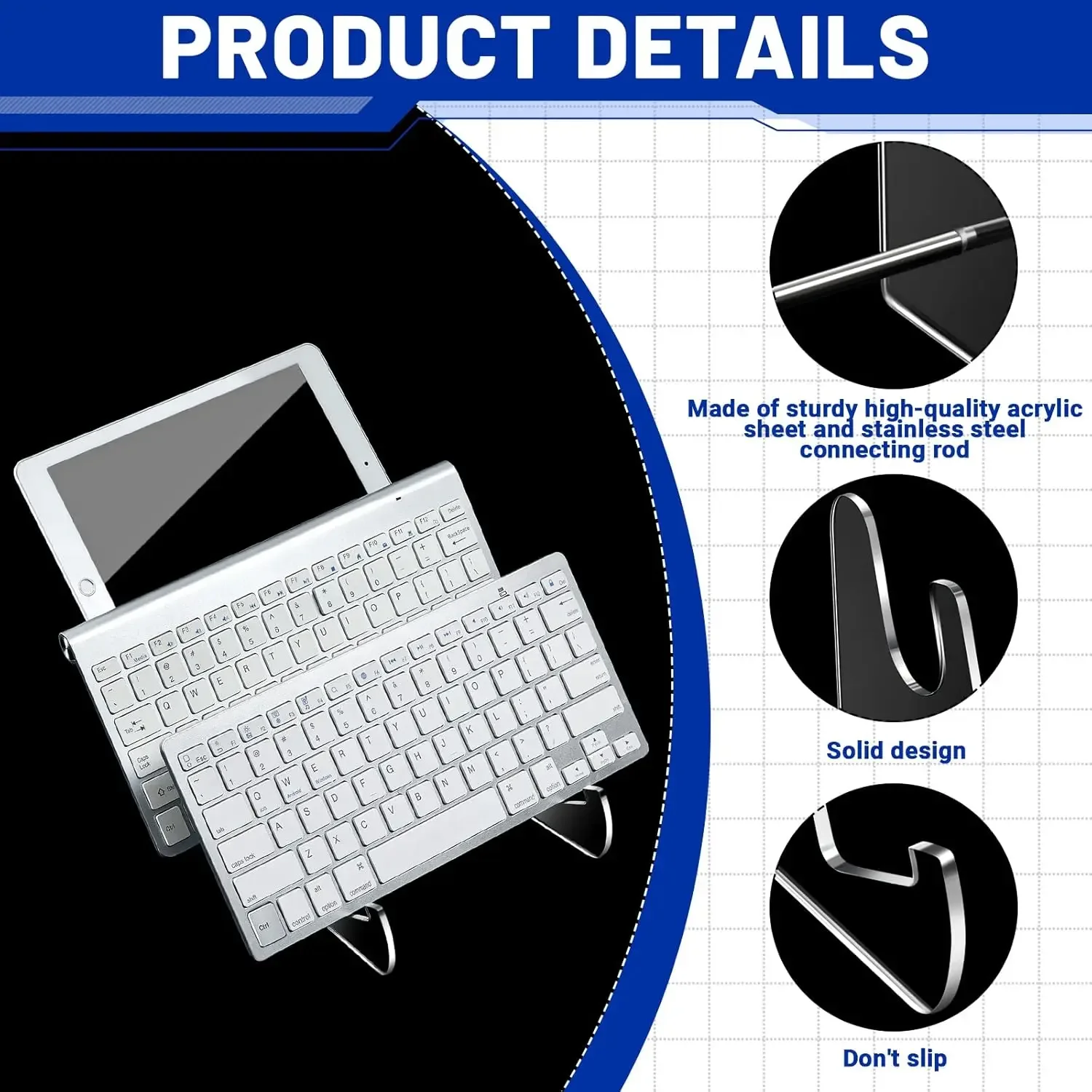 Laptop Stand Transparent Acrylic Keyboard Stand for Macbook HP Computer Mechanical Game Keyboard Holder Layer Rack Keyboard Tray image 2