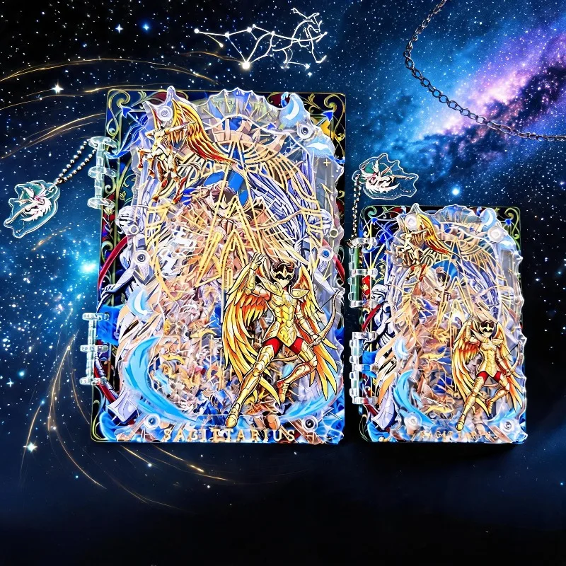 Golden Saint,Seiya,Sagittarius,Acrylic,Shaker Notebook,Fashion,Creativity,Salsa,Notepad,Collections,Daily Use,and Birthday Gifts