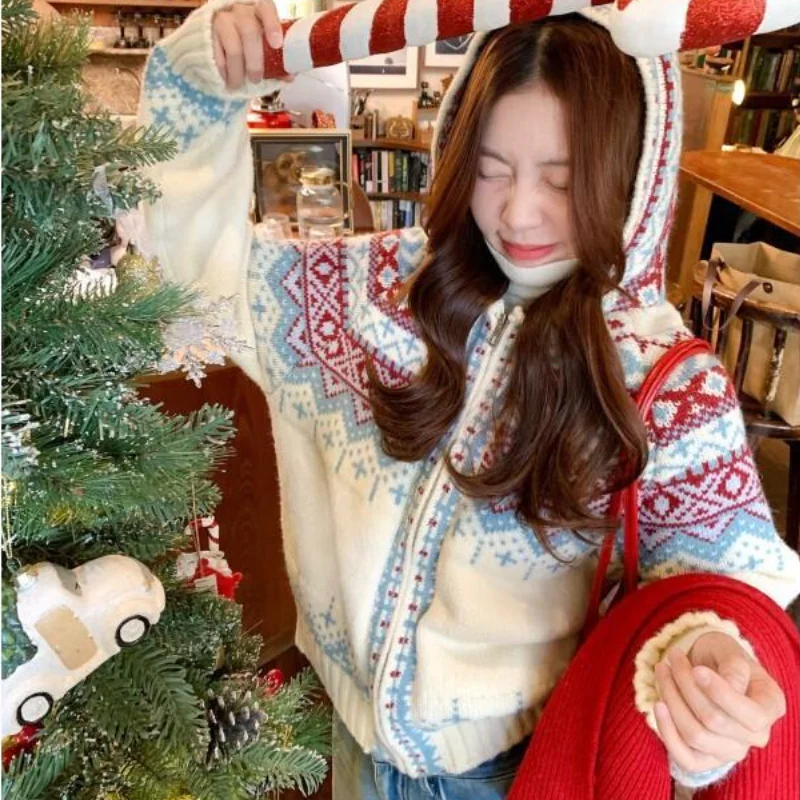 

Модный женский свитер свободного кроя с капюшоном, толстый вязаный кардиган, теплый шерстяной свитер, новый уютный хлопковый вязаный свитер для весны и осени