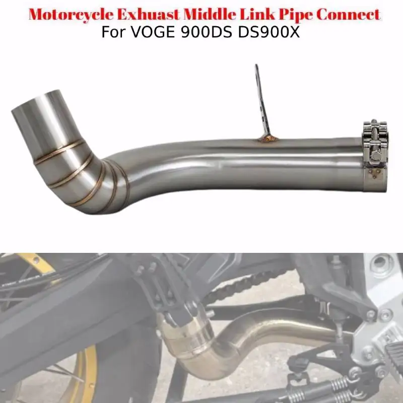 Für VOGE 900DS 900 DS DS900X 2024 2025 Motorrad Auspuff Mittelrohr Verbindungsstück 51mm Motorrad Auspuff Schalldämpfer Rohr