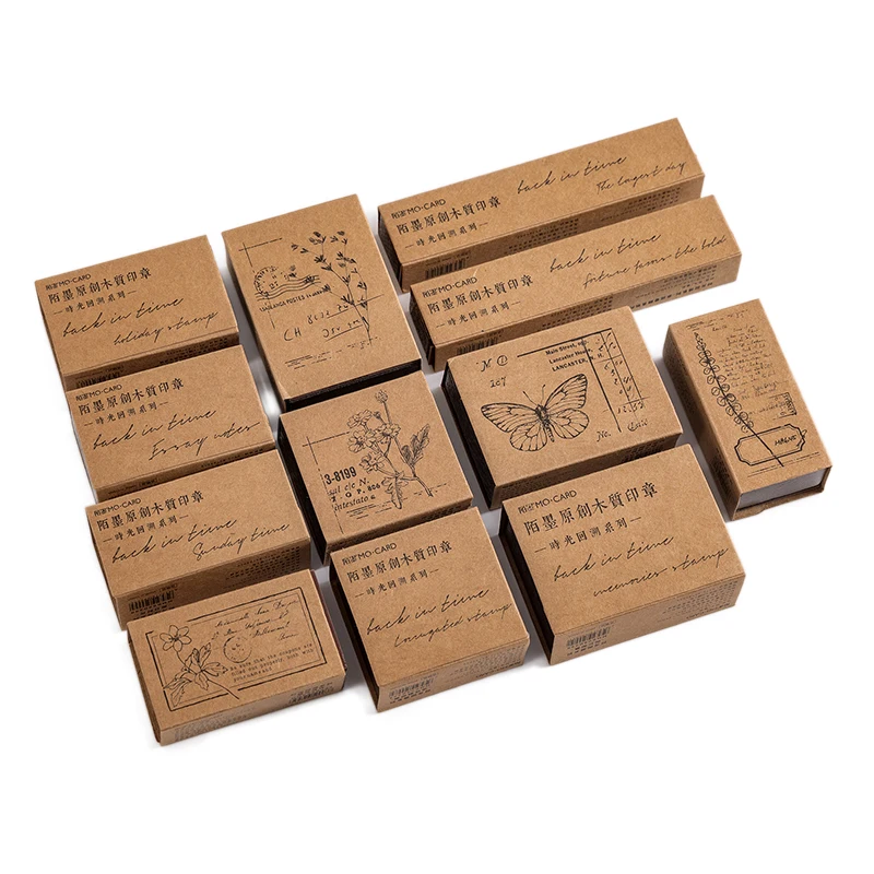 Timbres-poste Vintage pour Scrapbooking, fournitures artisanales décoratives pour Journal indésirable, plante, papillon, fleur, passe-temps, sceaux en bois pour bricolage