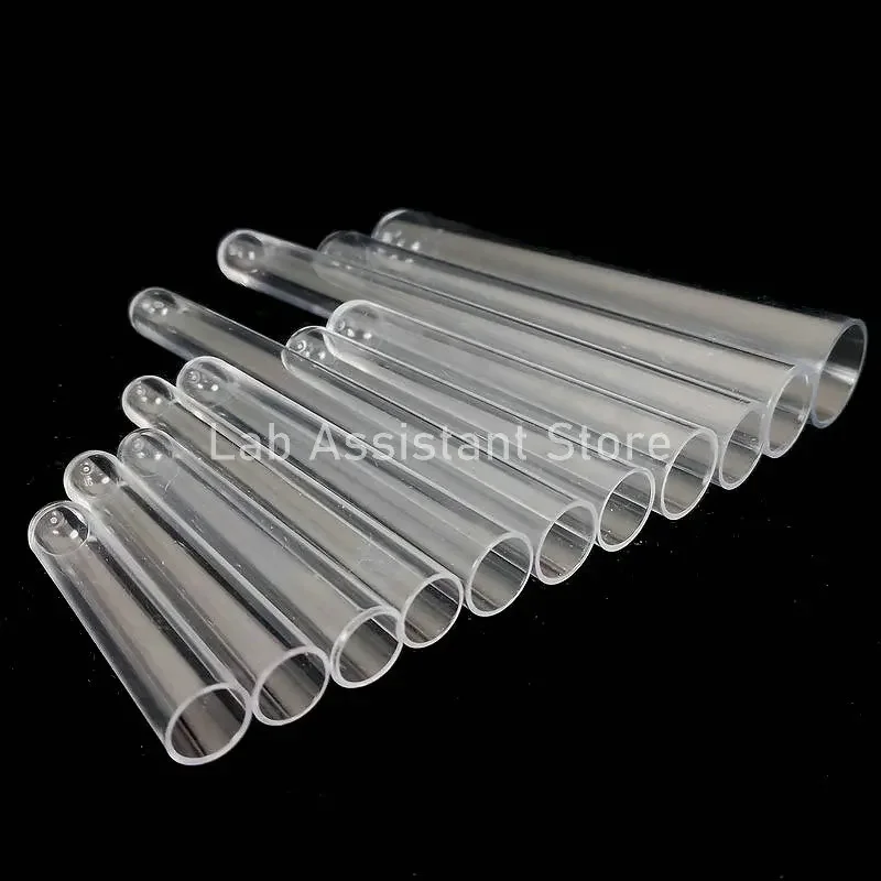 50pcs/100pcs Clear Lab Round Bottom Plastic Test Tubes with Cork Party Candy Bottle Wedding gift tube School Experiment