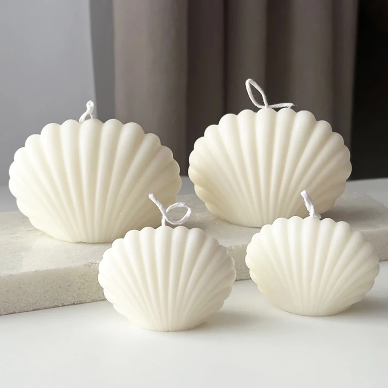 Creative Shell Cube Silicone Candle Molds 3D Aromatherapy Plaster Soap Molds Handicrafts DIY Home Art Decorative Ornaments