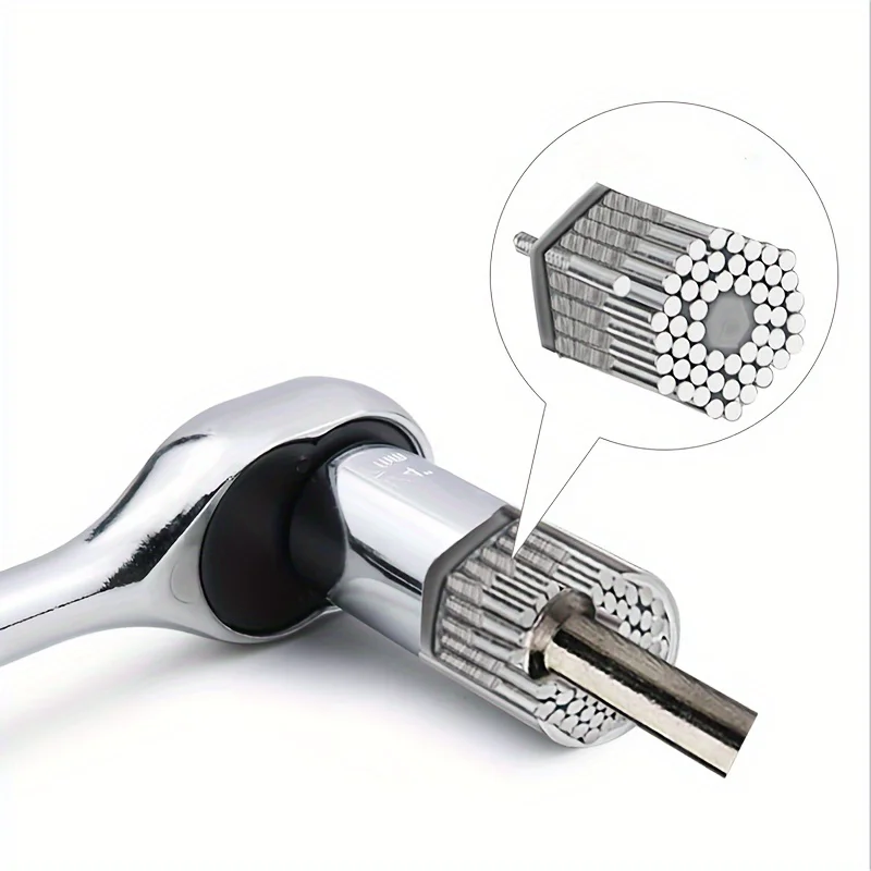 3-in-1 7-19mm Universal-Ratschenschlüssel-Set, Bohradapter, Multifunktionales Handwerkzeug für Auto- und Hausreparaturen – Detail 4
