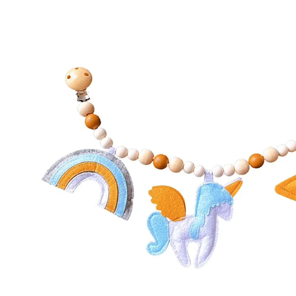 Food Grade Teething Wooden Bead Montessori Chew Rattles Toys for 3 Months