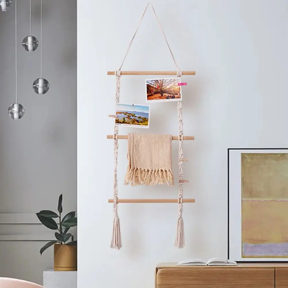 Craft Cotton Rope Decorative Shelf Handmade Creative Woven Tapestry Wall Mounted Exquisite Storage Rack Indoor