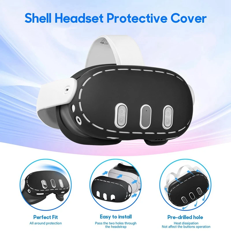 10-In-1 Silicone Controller Cover Case For Meta Quest 3 VR Headset Face Cover Rocker Cap Lens Cover Battery Cover