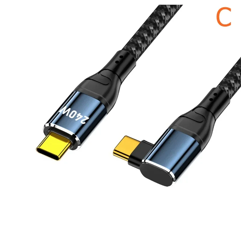 Right angle USB C 240W 48V 5A PD240W 480Mbps Type C to PD3.1 Cable laptop Charging Quick Charge QC 4.0 Fast Charging USB C Cable