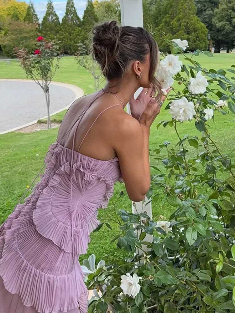 

European And American Tassel Style Dress For Women 2025 Summer New Irregular Strapless Backless Slit Dress