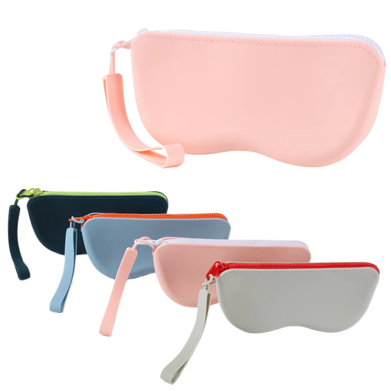 Silicone Zipper Glasses Bag Soft Shell Eyeglass Case Waterproof Eco-friendly Multi-purpose Small Dustproof Sundries Storage Bag