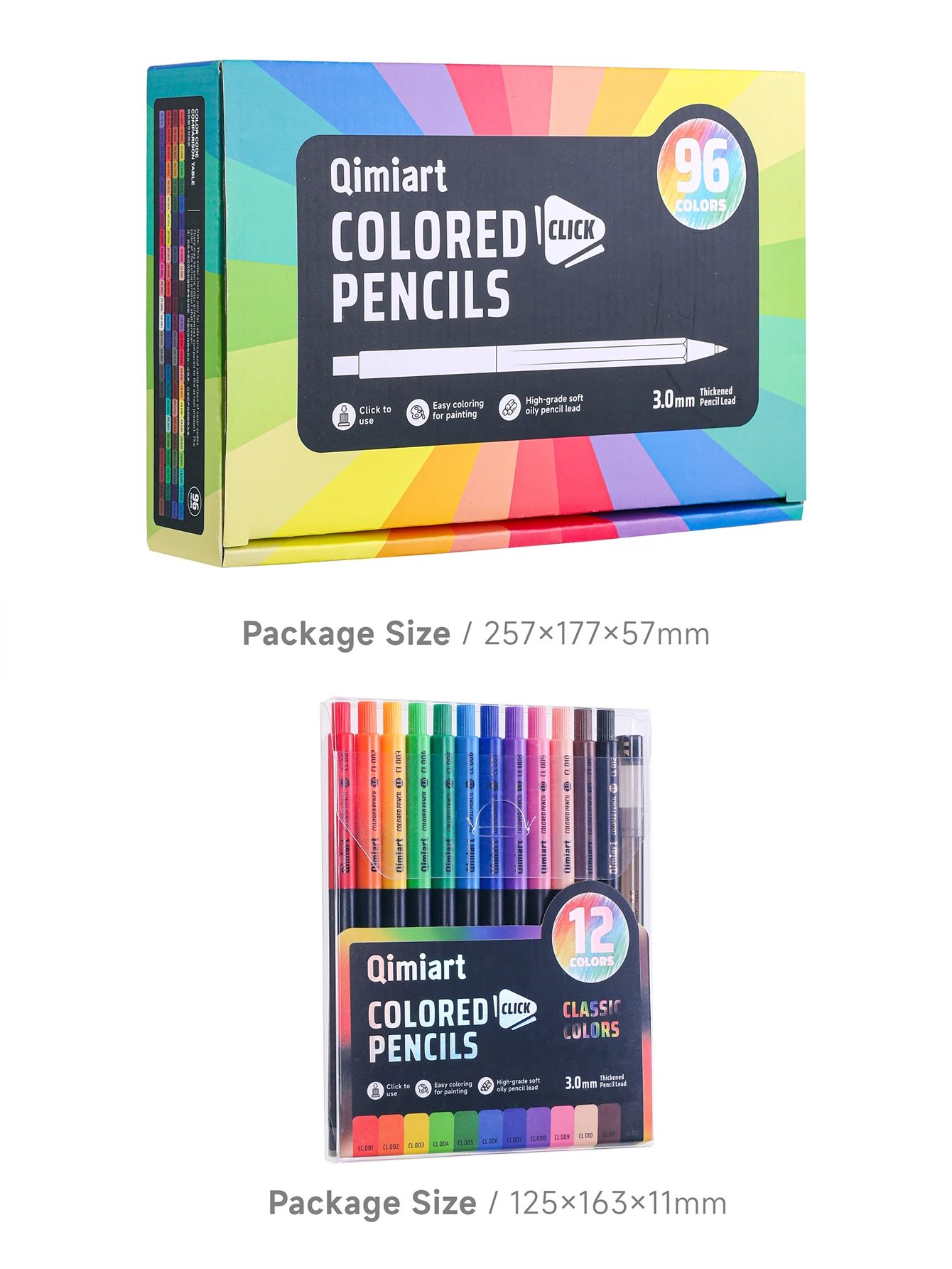 Languo 12/96 Farben Klick-Buntstifte 3,0mm Ölbasierte Weichkernstifte zum Zeichnen, Skizzieren, Malen für Malbücher und Kunstbedarf – Detail 19