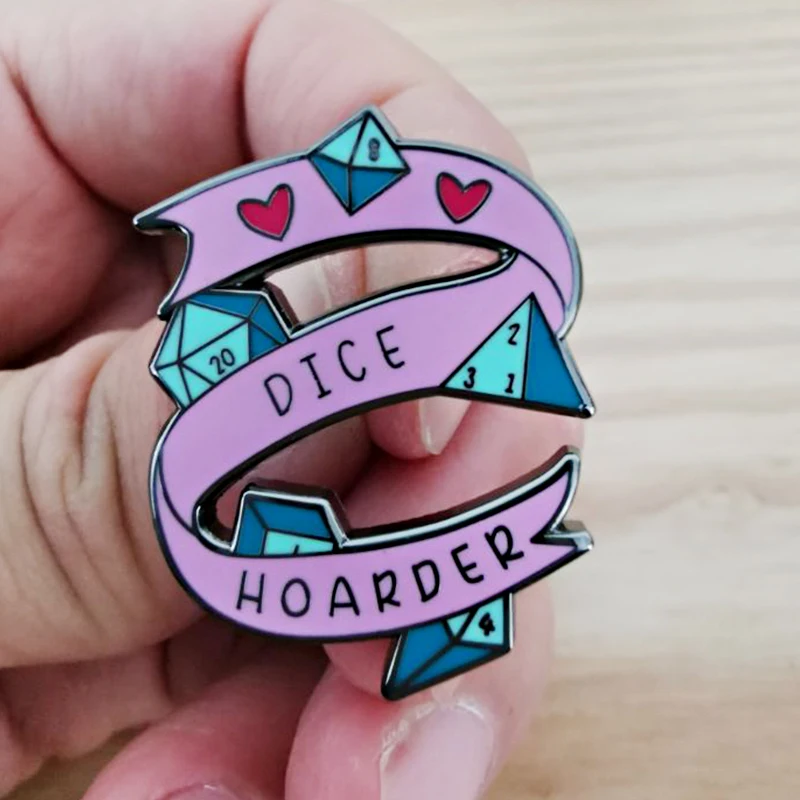 Dice Hoarder enamel pin funny game gamer brooches badge Jewelry Accessary