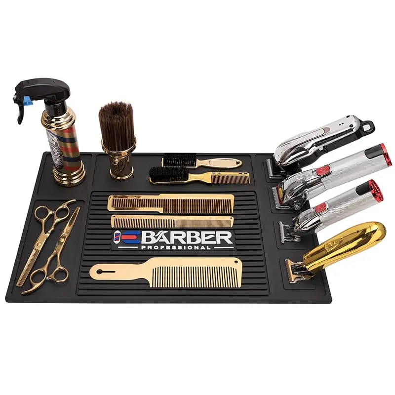 Barbershop Salon Anti-skid Magnetic Tray Silicone Storage Table Mat Heat Resistant Pad Clippers Scissors Trimmers Holder Tools