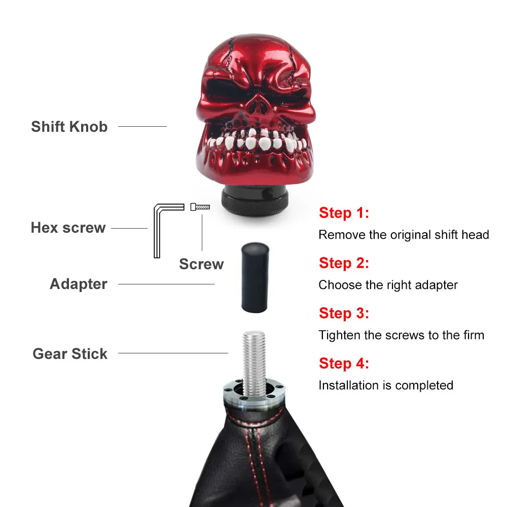 Universal Skull Gear Shift Knob Car Modification Sport Lever Gear Stick For Manual Transmission Head Lever Auto Parts