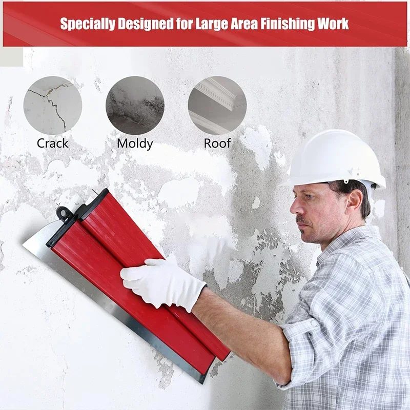 

Large Scraper Stainless Steel Putty Leveling Skimming Flexible Blade Scraper Wall Paint Scraper Dust Cutter Construction Tool