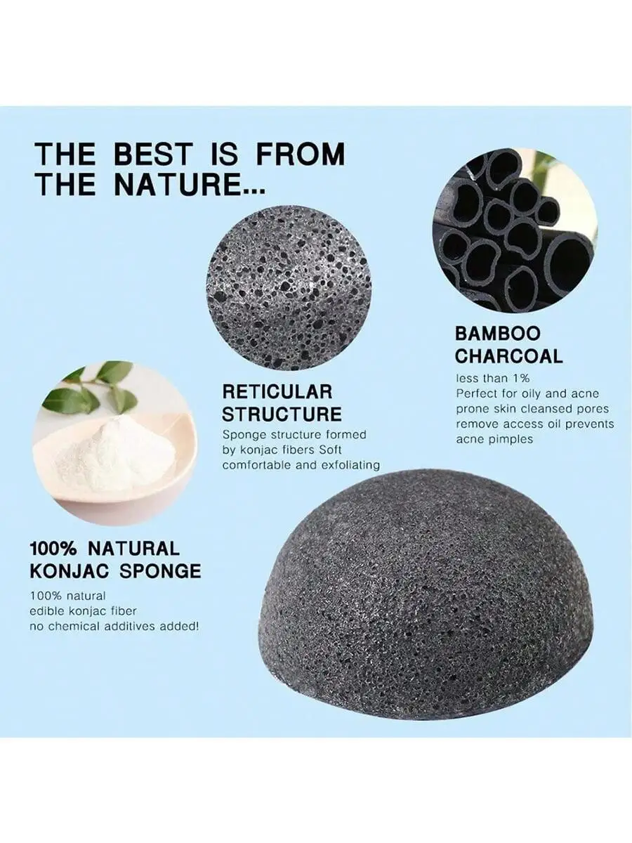 1Pc Natural Konjac Sponge Face Cleaner Washing Pore Sponge Facial Deep Cleanser Exfoliating Cleansing Puffs Skin Clean Care Tool