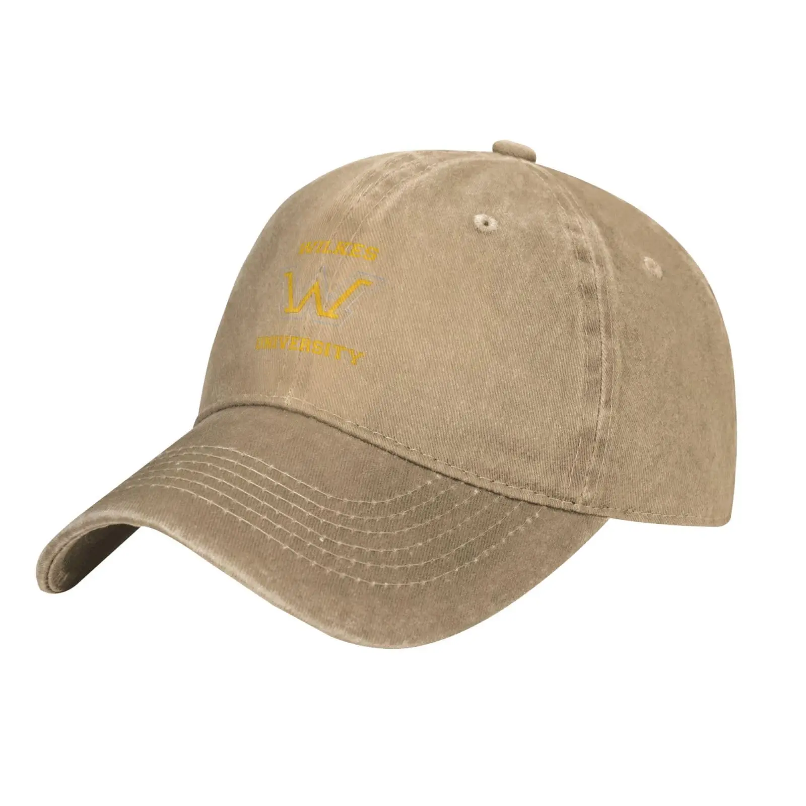 Wilkes University Adult Adjustable Classic Washed Casquette Cap Hat Baseball Cap for Man Woman Natural