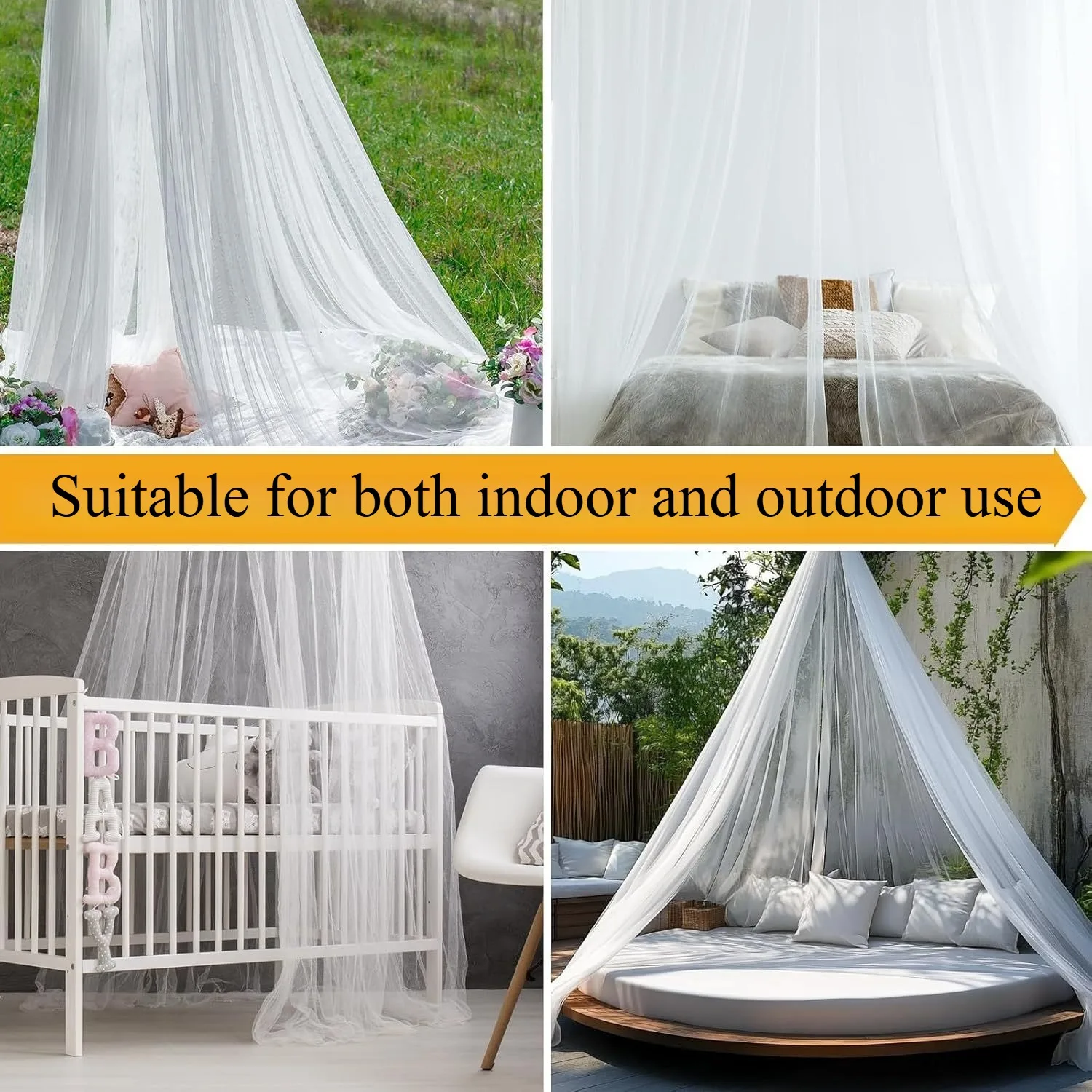 Sommer-Hängekuppel-Moskitonetz, Moskitoschutzgaze für Zuhause, Outdoor und Camping, Höhe 220 cm – Detail 4