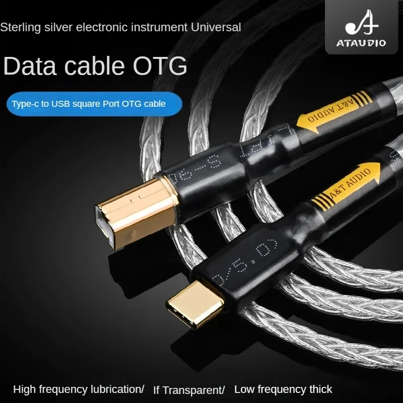 ATAUDIO Hi-end USB-кабель типа c to Type b Hi-Fi стереокабель Чистое серебро Цифровой аудиокабель для передачи данных для мобильного телефона Dac ATAUDIO Hi-end USB-кабель типа c to Type b Hi-Fi стереокабель Чистое серебро Цифровой аудиокабель для передачи данных для мобильного телефона Dac