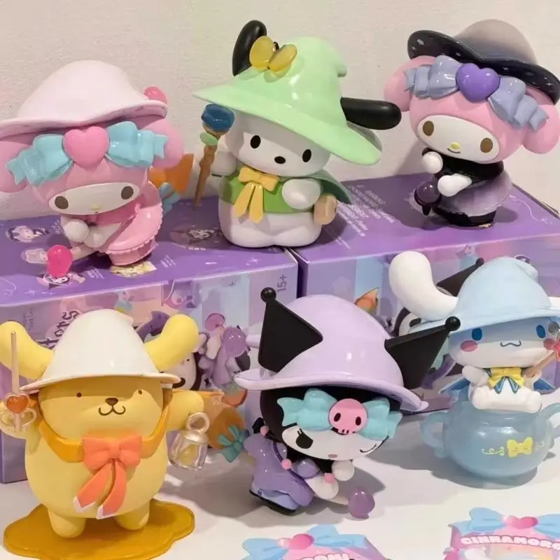 Historia mágica My Melody Kuromi Pochacco perro pudín lindo adorno de muñeca niña regalo de cumpleaños hecho a mano regalo de Navidad sorpresa