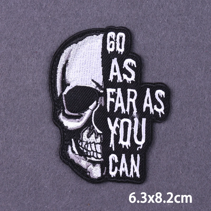 Punk Gun Patch Iron On Patches For Clothing Thermoadhesive Patches Hippie Skull Embroidered Patches On Clothes Stickers Badges