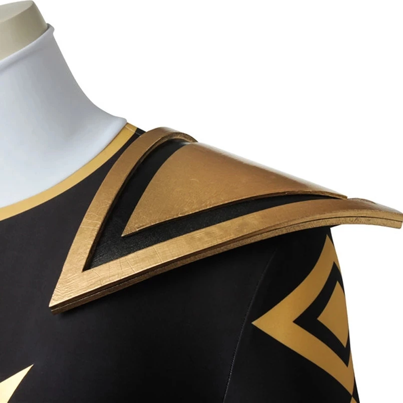 Dino Rangers Uniform With Shoulder Armors  Black Ranger Cosplay Costume Halloween Party Complete Outfit Gold Boots Custom Made