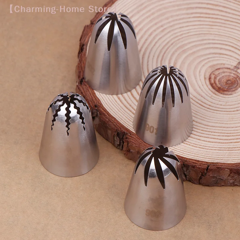 

【M】901 902 903 904 Stainless Steel Large Size Close Star Piping Nozzle Cream Icing Tips Cake Fondant Kitchen Baking Tool