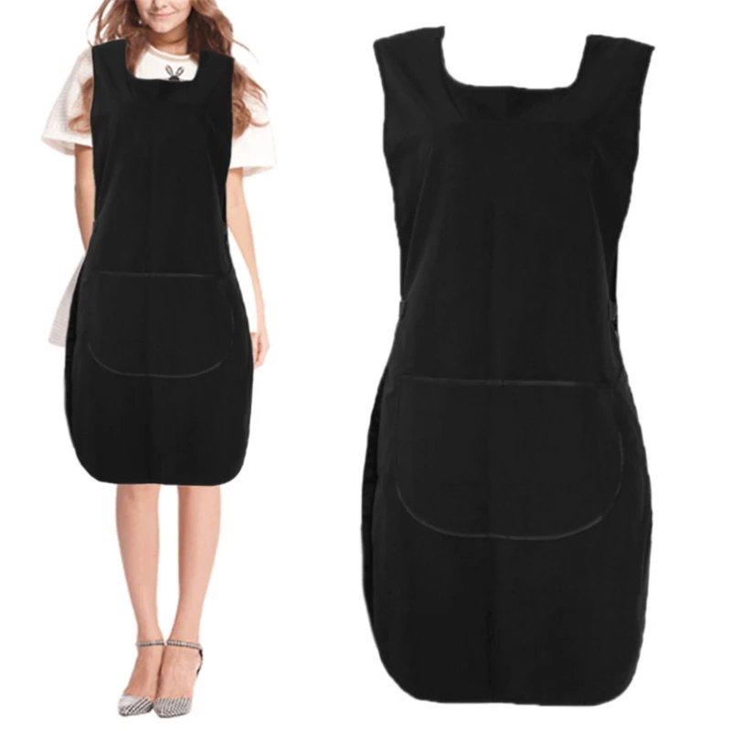 

Apron Black Hairdressing Bib Hairdressing Oil Baking Bib Manicure Jacket Solid Color Household Sleeveless Basic Aprons