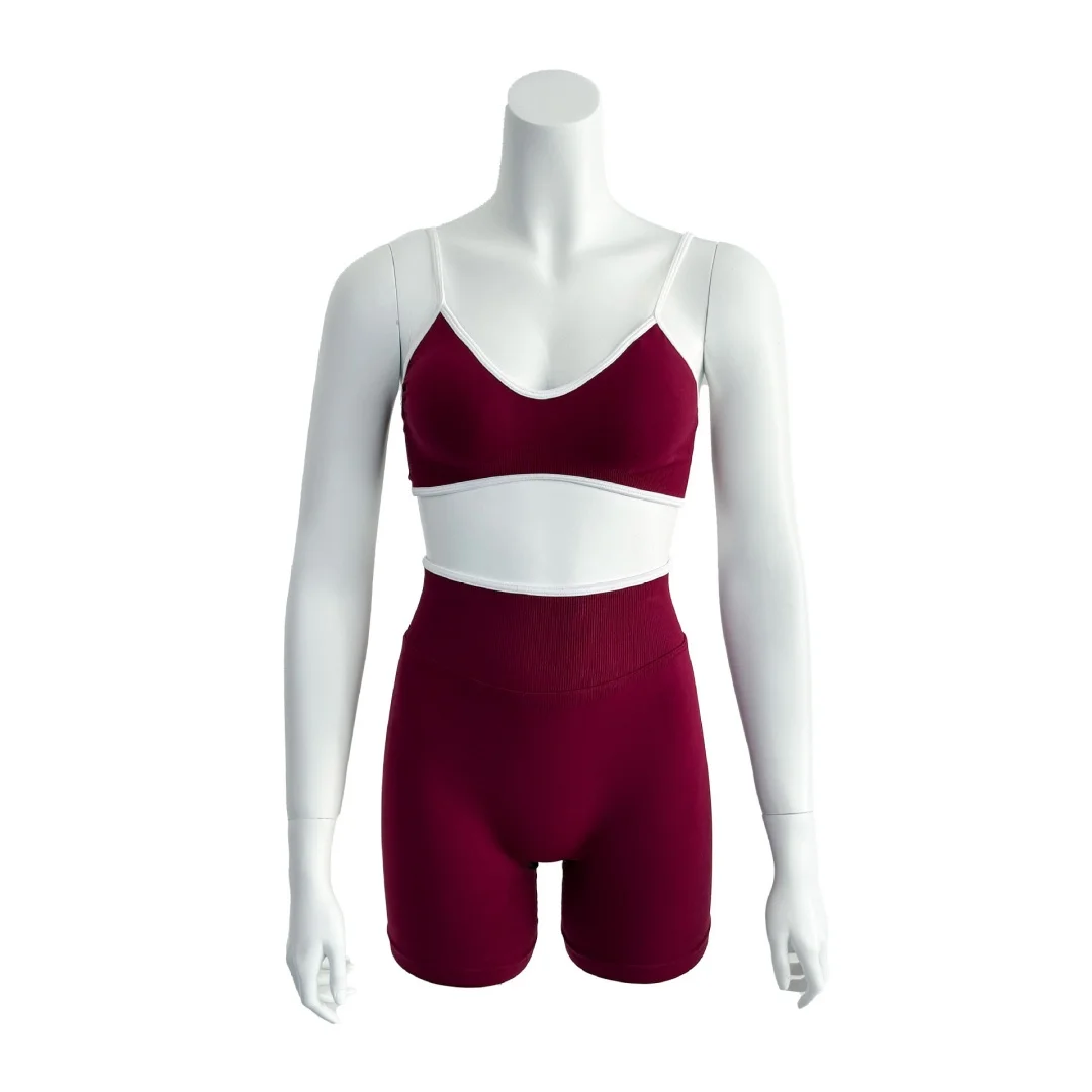 

TE VEO Sports Suit Women's Comfortable Hip Shorts Sports Elastic Vest Yoga Suit Women