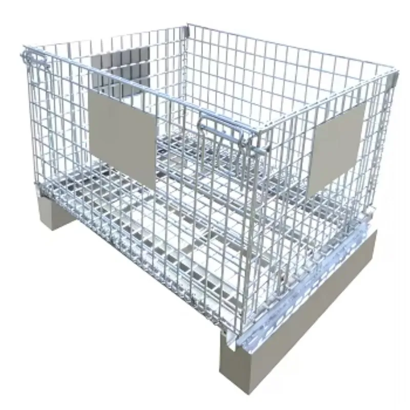 chicken coop Wire Mesh Container Warehouse Light Duty 500kg Stacking Folding Metal Galvanized Wire Metal Pallet Storage Cages f