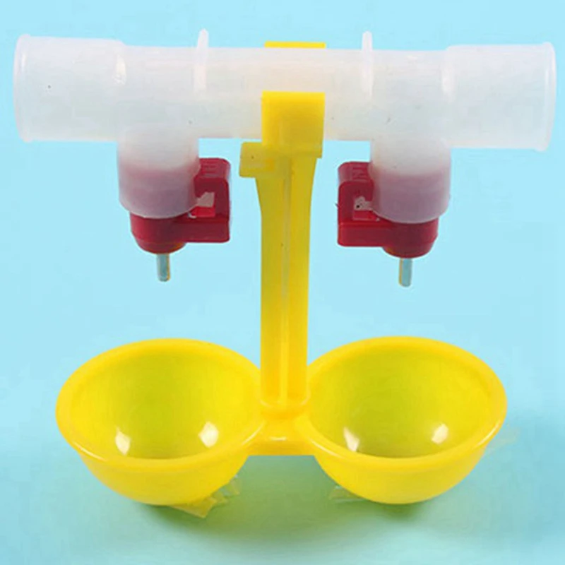 40PCS Chicken Waterer,Chicken Water Feeder Double Hanging Bowls Poultry Drinking Machine,Chicken Water Nipple Waterer