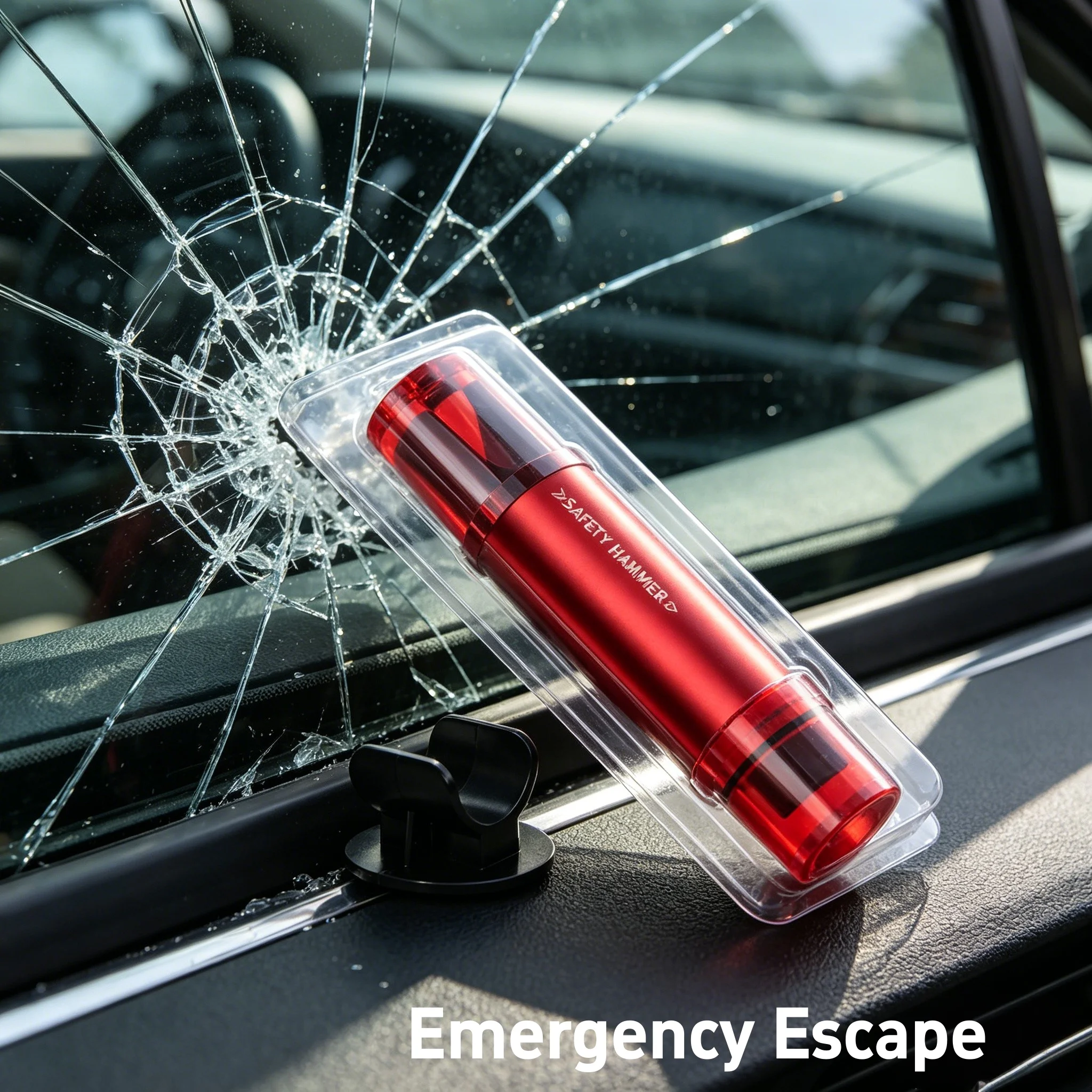 2-in-1 Car Safety Hammer Emergency Escape Tool Window Glass Breaker Seatbelt Cutter Underwater Rescue Smasher Life Saving Kit