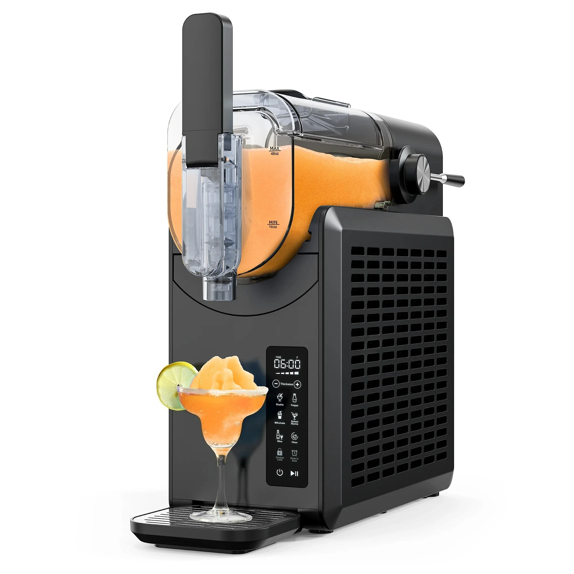 Slushie Machine 24-Hour Timer Cooling Slushy Machine Touch Screen Auto Cleaning 5 Preset Programs Frozen Drink Maker