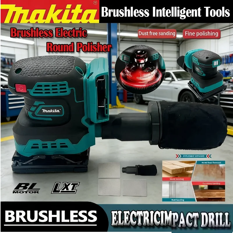 

Makita Brushless Cordless Random Orbit Sander Lithium-Ion Polishing Machine Variable Speed Professional Power Tool