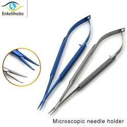 Micro tesoura aço inoxidável titânio liga instrumentos cirúrgicos finos ponta apontada reta 12 14 16 18cm