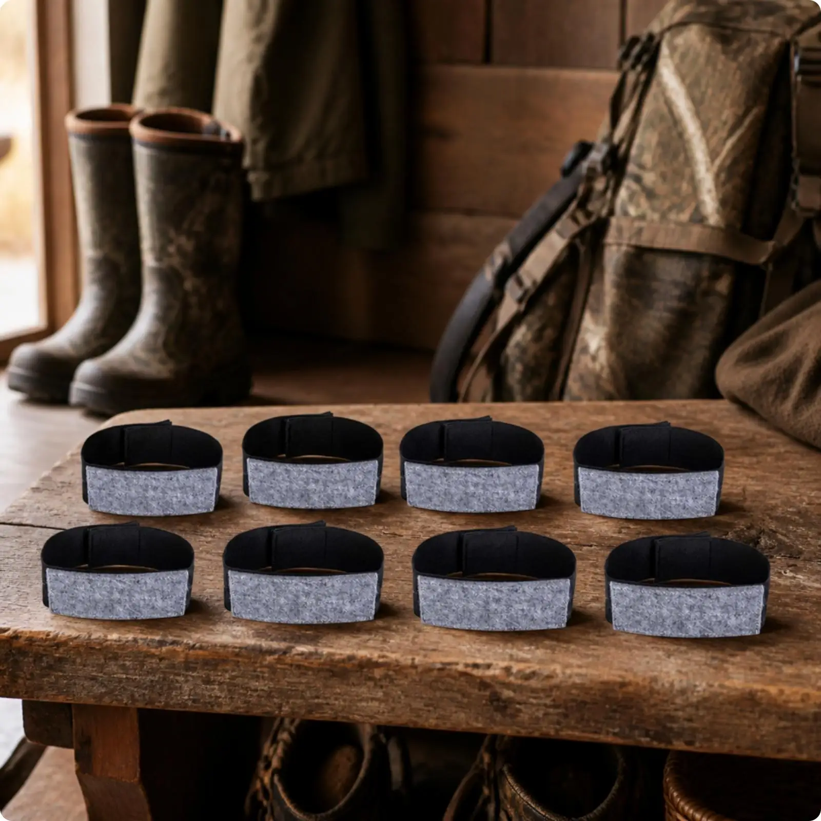 Gray Felt Scent Disc for Hunting Boots with Adjustable Elastic Band for Outdoor Use