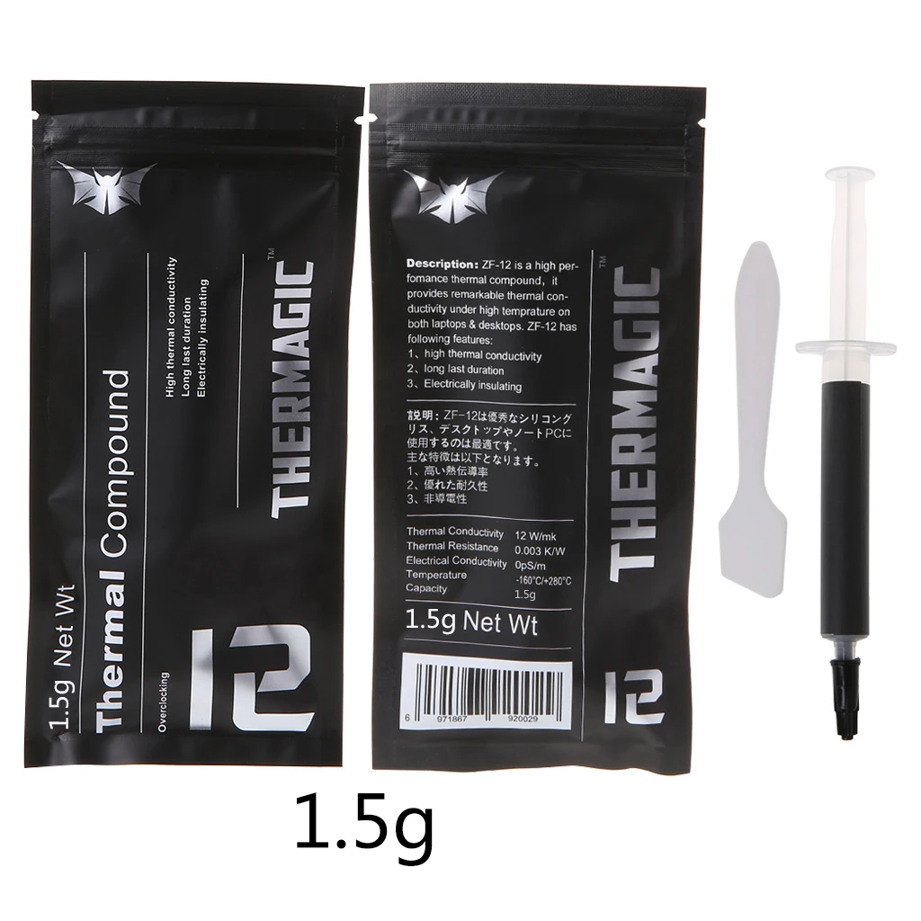 ZF-12 High Performance Thermal Conductive Grease Paste 1.5g for In-tel Processor CPU GPU Cooler Cooling Fan Compound Heatsink