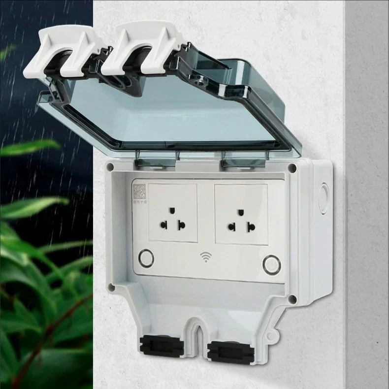 

FUNAYA Tuya WIFI Smart Outdoor Socket US 1 2 Outlets IP66 Waterproof AC 16A Wall Plug Sockets with Timer Smart Life/Alexa Goole