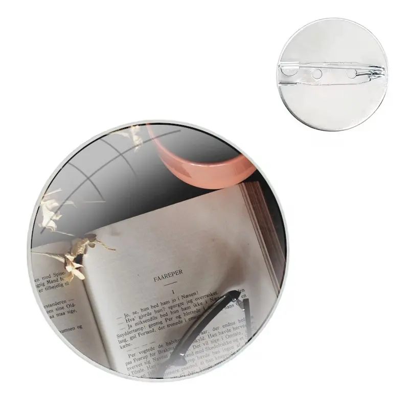 Glass Dome Broches para leitura de livros, pinos para roupas, chapéu, camisa, lapela, bolsa