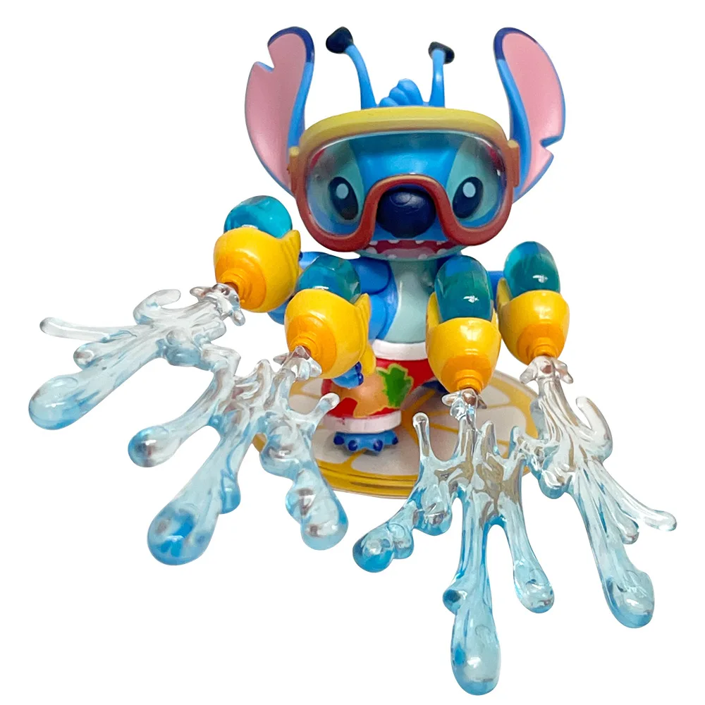 6pcs Set Lilo Stitch Blind Box Toys Summer Carnival Stitch Play Water Action Figure Cute Anime PVC Model Decor