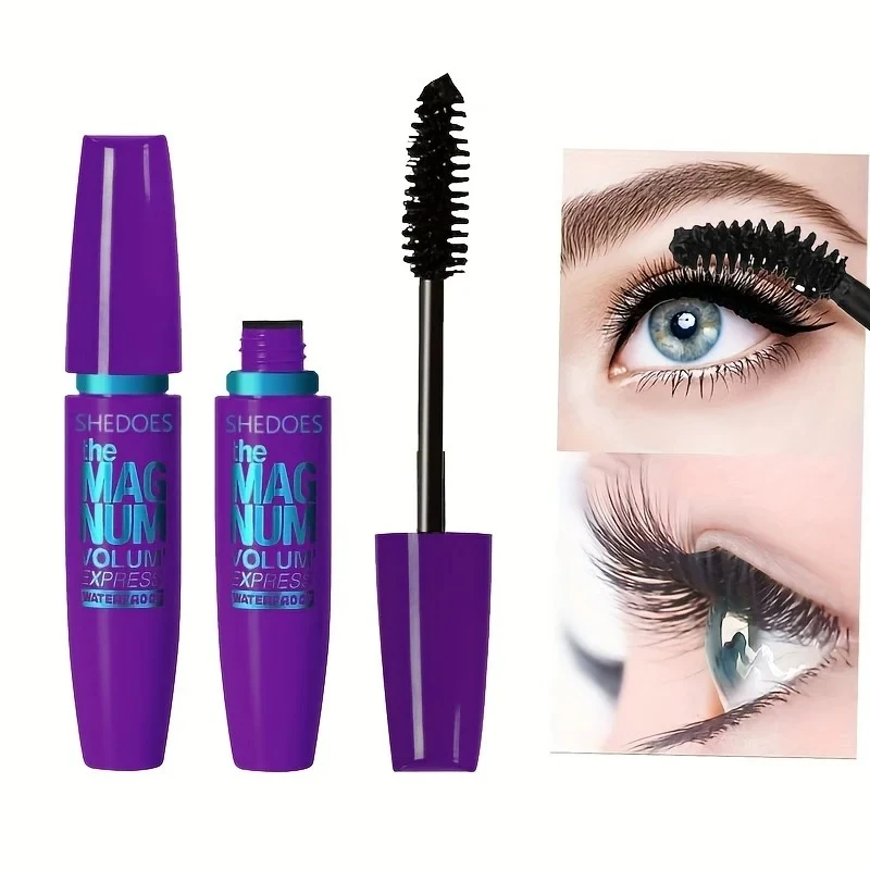 Mascara nero 4D per ispessimento, allungamento, arricciatura, mascara in fibra liquida impermeabile, trucco Mac impermeabile