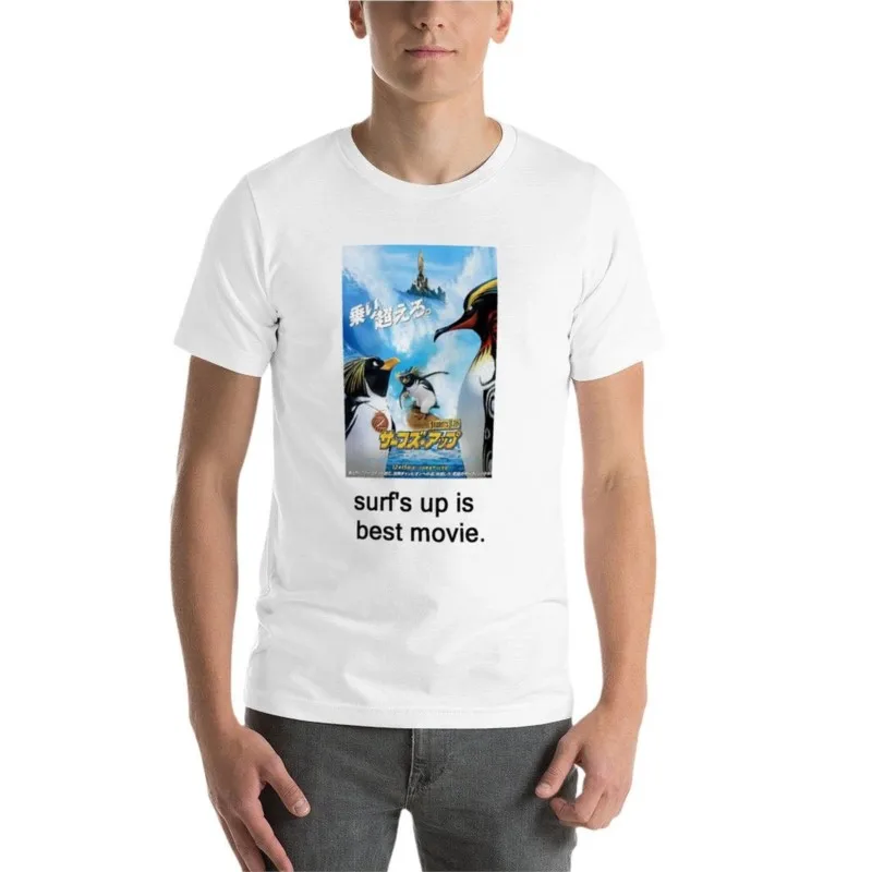 Camisa dos homens Up Meme Strange Surf, camiseta gráfica em branco