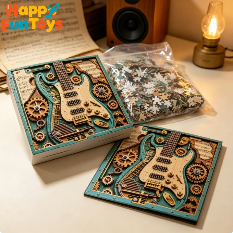 1000-piece Guitar Puzzle 3D Jigsaw Creative Guitar Gear Pattern Puzzle Wall Art Home Decor For Music Lover