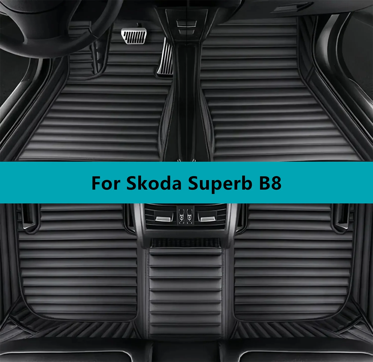 

Leather Car Floor Mats For Skoda Superb B8 2015 2016 2017 2018 2019 All Weather Waterproof Car Floor Mats