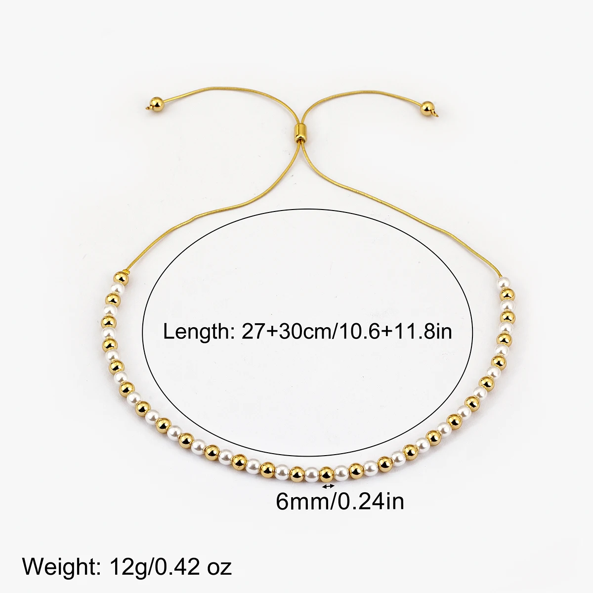 High Quality 4/6/8 mm Sizes Ball Beaded Pearl Necklace For Women Fashion Female Handmade Jewelry Light Luxury Delicate Gifts