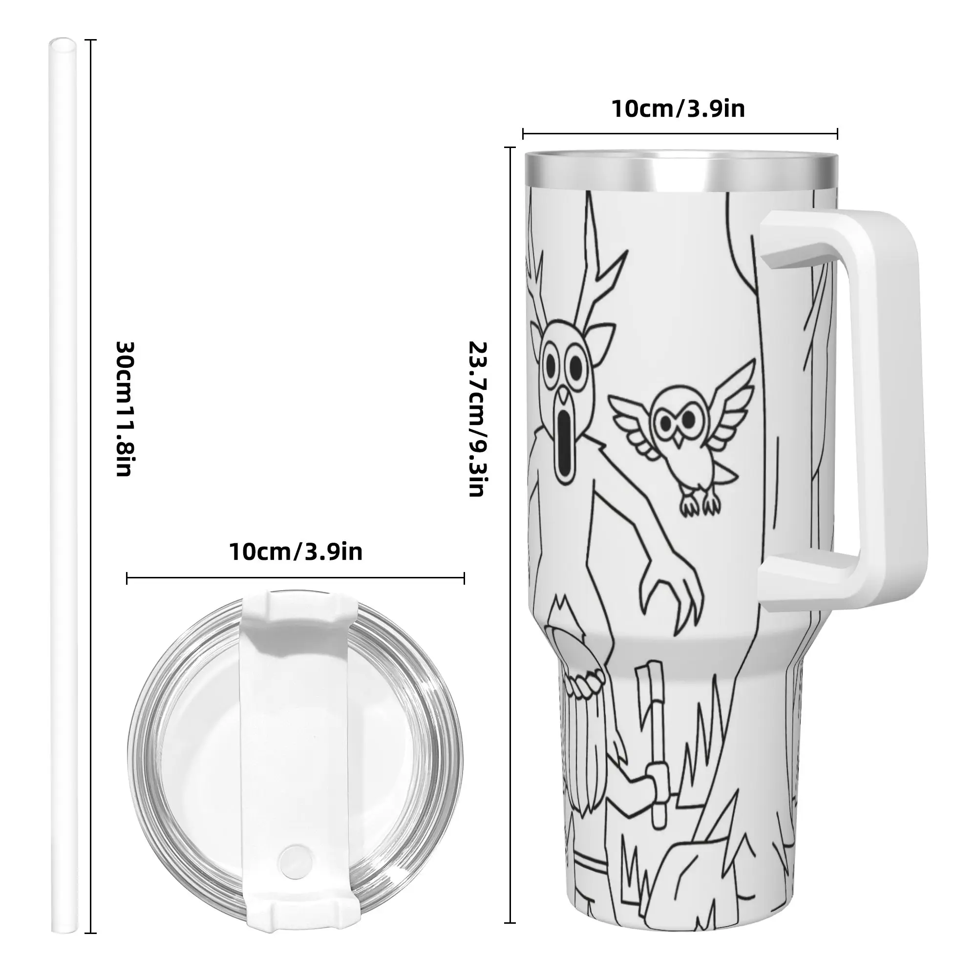 99 ليالًا في الغابة كوب من الفولاذ المقاوم للصدأ كوب حراري للسفر مع شفاطات وغطاء أكواب سيارة كبيرة زجاجة مياه للمشروبات الباردة