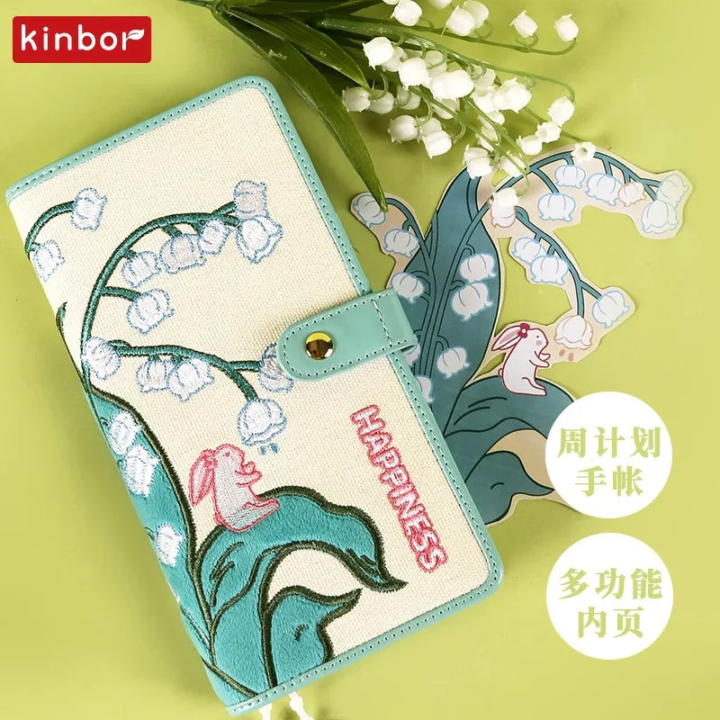 Kinbor Linglan Flower Booklet, Plano Semanal, Livreto Semanal, Detenção Pessoal, Gerenciamento de Tempo, 88 Folhas